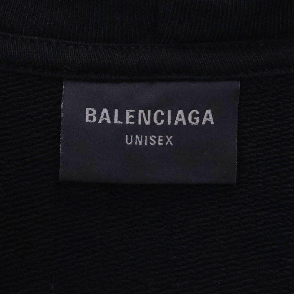 BALENCIAGA(バレンシアガ) 24SS Soccer Paris Zip-Hoodie ジップアップパーカー ロゴ刺繍 744457 TPVS6 ブラック
