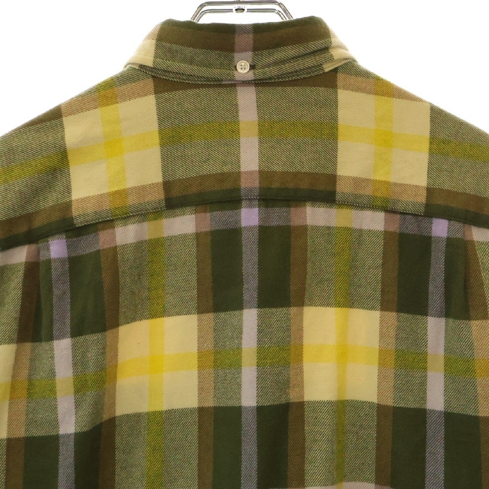 SUPREME(シュプリーム) 23AW Plaid Flannel Shirt 胸ロゴ刺繍 長袖 フランネルシャツ オリーブ