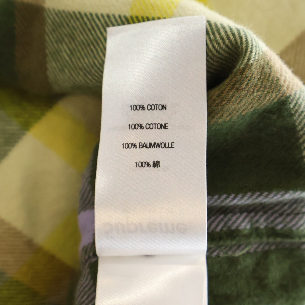 SUPREME(シュプリーム) 23AW Plaid Flannel Shirt 胸ロゴ刺繍 長袖 フランネルシャツ オリーブ