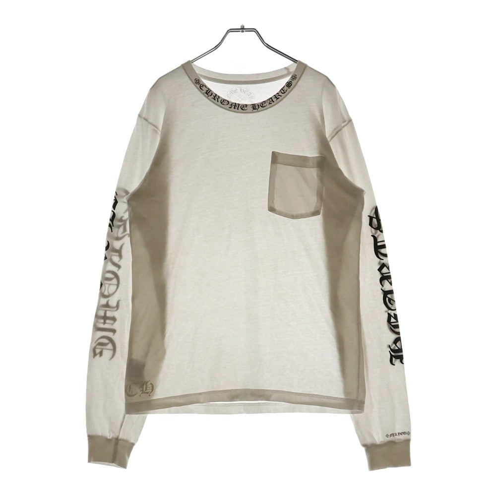 CHROME HEARTS(クロムハーツ) Neck Logo L/S Tee 長袖Tシャツカットソー ホワイト 2212-304-0013