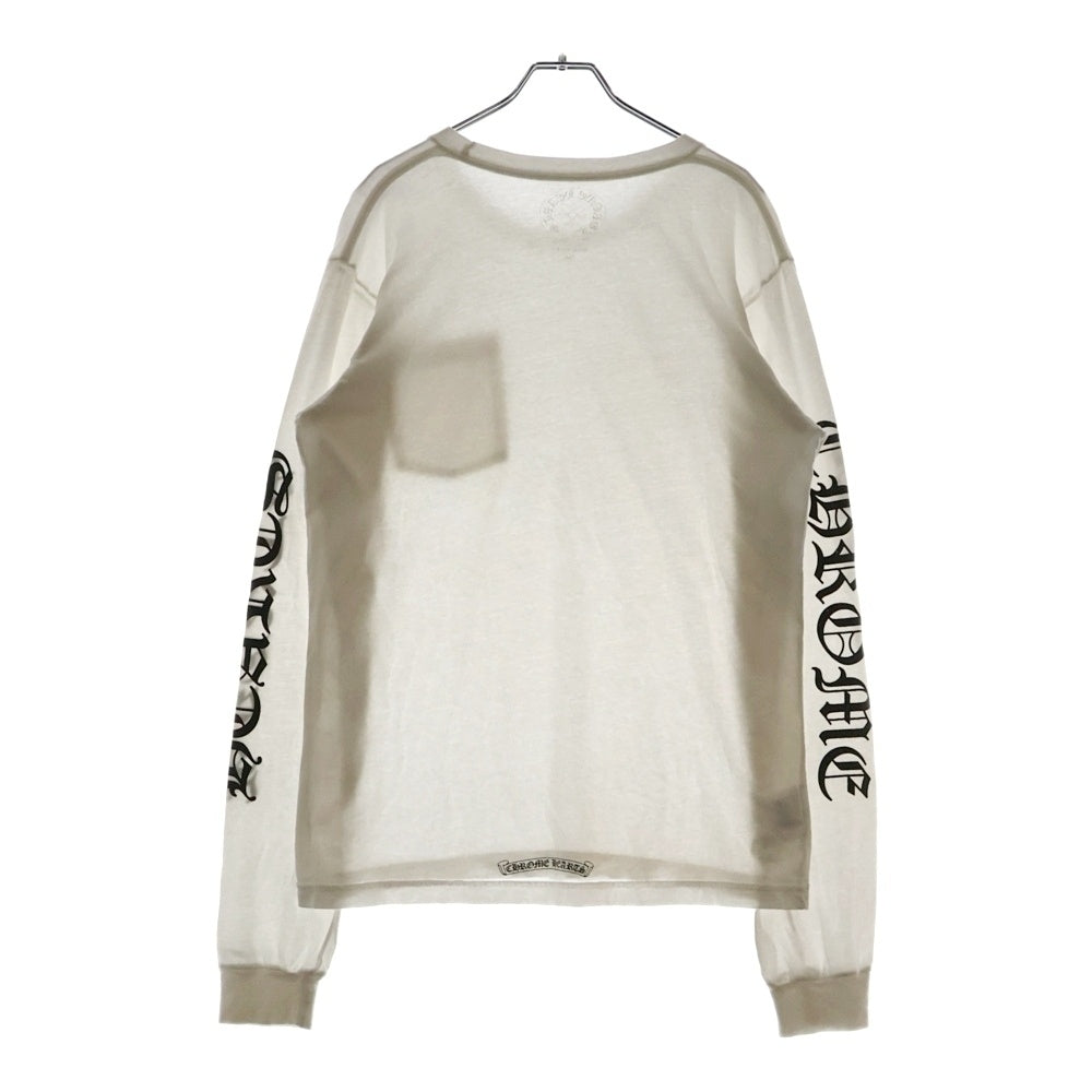 CHROME HEARTS(クロムハーツ) Neck Logo L/S Tee 長袖Tシャツカットソー ホワイト 2212-304-0013