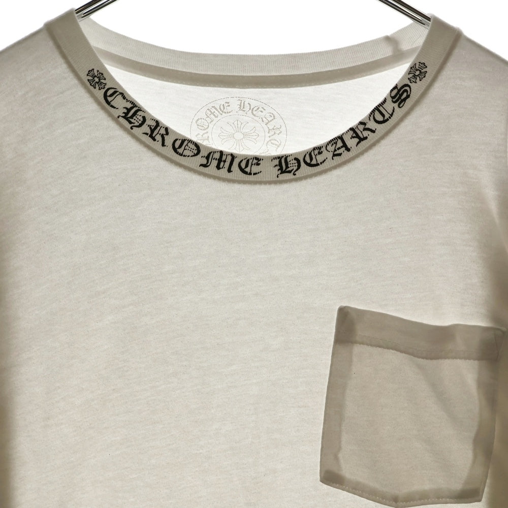 CHROME HEARTS(クロムハーツ) Neck Logo L/S Tee 長袖Tシャツカットソー ホワイト 2212-304-0013
