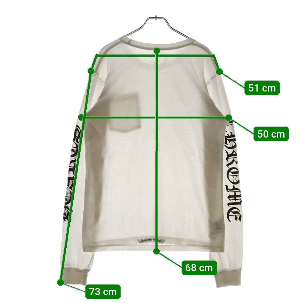 CHROME HEARTS(クロムハーツ) Neck Logo L/S Tee 長袖Tシャツカットソー ホワイト 2212-304-0013