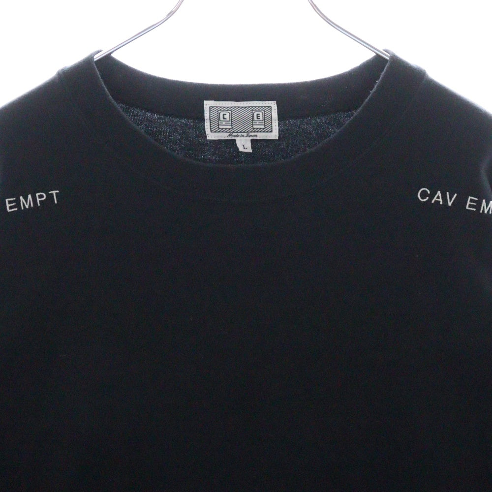 C.E(シーイー) ヘビーウェイト 両面刺繍デザイン ロングスリーブTシャツ 長袖カットソー ブラック