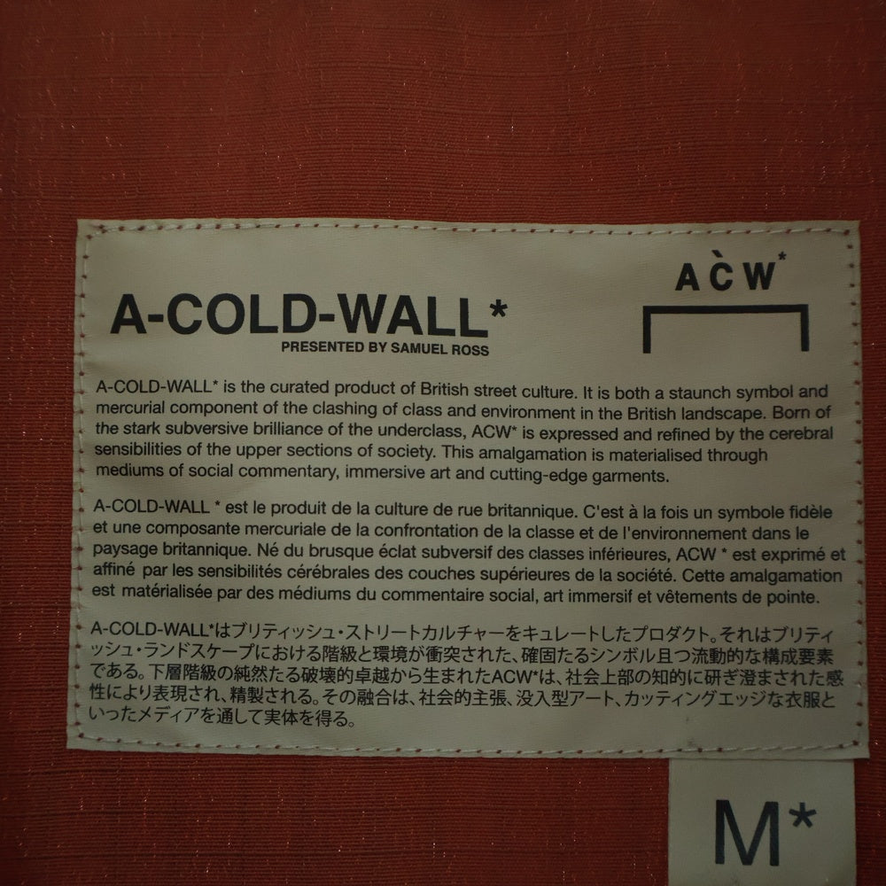 A-COLD-WALL(アコールドウォール) 胸ロゴプレート マルチポケット トラックジャケット ブルゾン ブラウン ACW-MF19-PLSD02