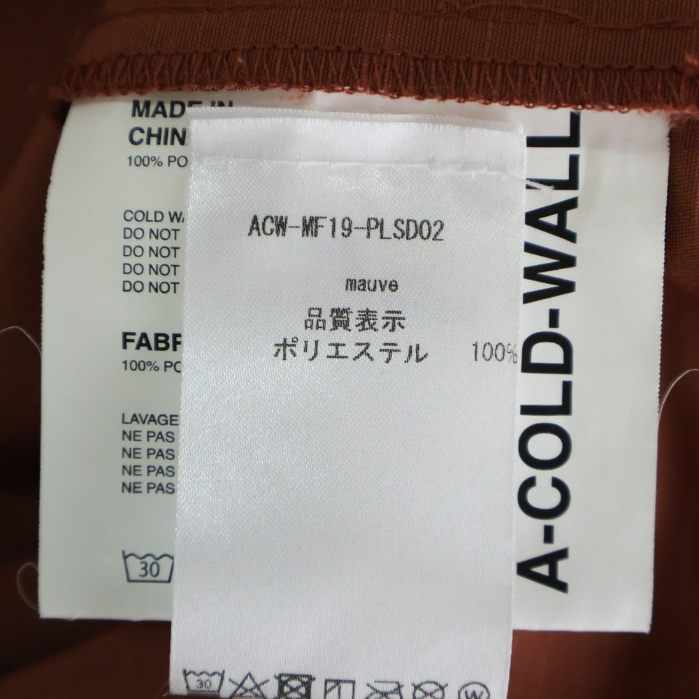 A-COLD-WALL(アコールドウォール) 胸ロゴプレート マルチポケット トラックジャケット ブルゾン ブラウン ACW-MF19-PLSD02
