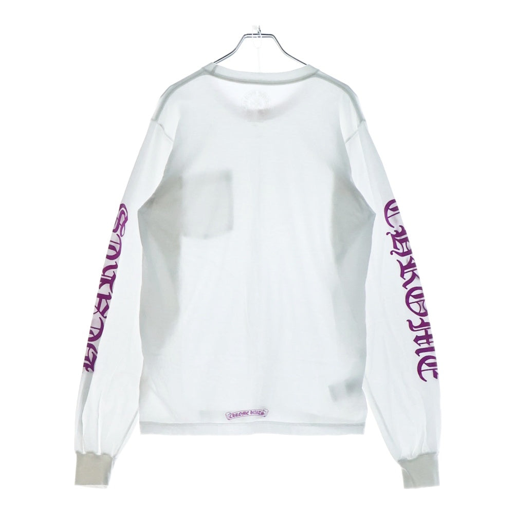 CHROME HEARTS(クロムハーツ) Neck Logo L/S TEE ネックロゴロングスリーブ長袖Tシャツ ホワイト/ピンク