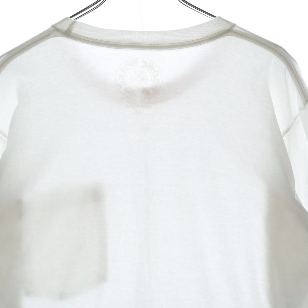 CHROME HEARTS(クロムハーツ) Neck Logo L/S TEE ネックロゴロングスリーブ長袖Tシャツ ホワイト/ピンク