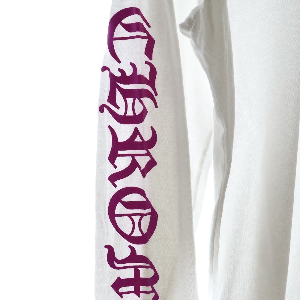 CHROME HEARTS(クロムハーツ) Neck Logo L/S TEE ネックロゴロングスリーブ長袖Tシャツ ホワイト/ピンク