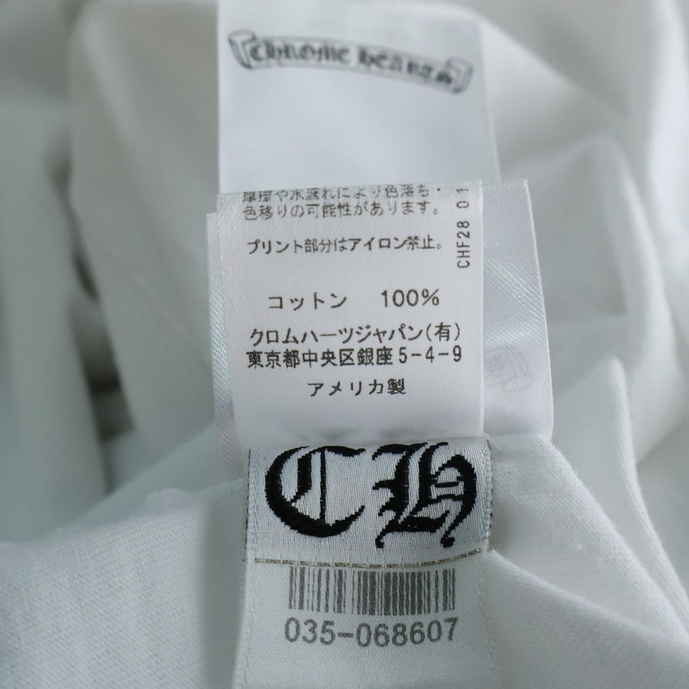 CHROME HEARTS(クロムハーツ) Neck Logo L/S TEE ネックロゴロングスリーブ長袖Tシャツ ホワイト/ピンク