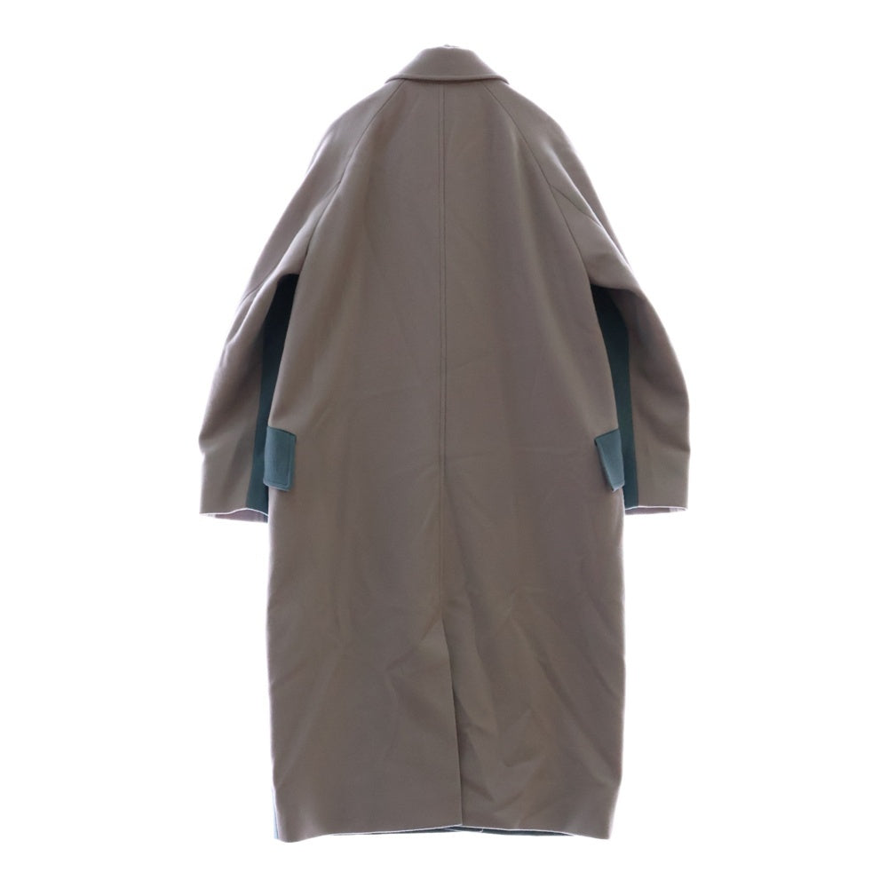 PS Paul Smith(ピーエスバイポールスミス) 2B ウールカルゼ ダブル ロングコート ブルー レディース 235353