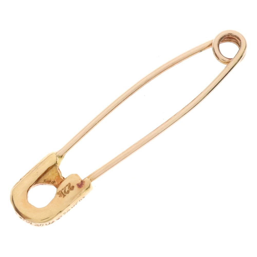 CHROME HEARTS(クロムハーツ) 22K SMALL SAFETY PIN S P DMND 22Kスモールセーフティピン アフターPAVEダイヤ ゴールドネックレストップ