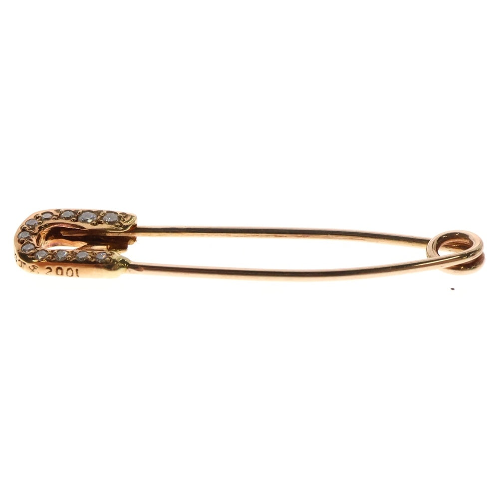 CHROME HEARTS(クロムハーツ) 22K SMALL SAFETY PIN S P DMND 22Kスモールセーフティピン アフターPAVEダイヤ ゴールドネックレストップ