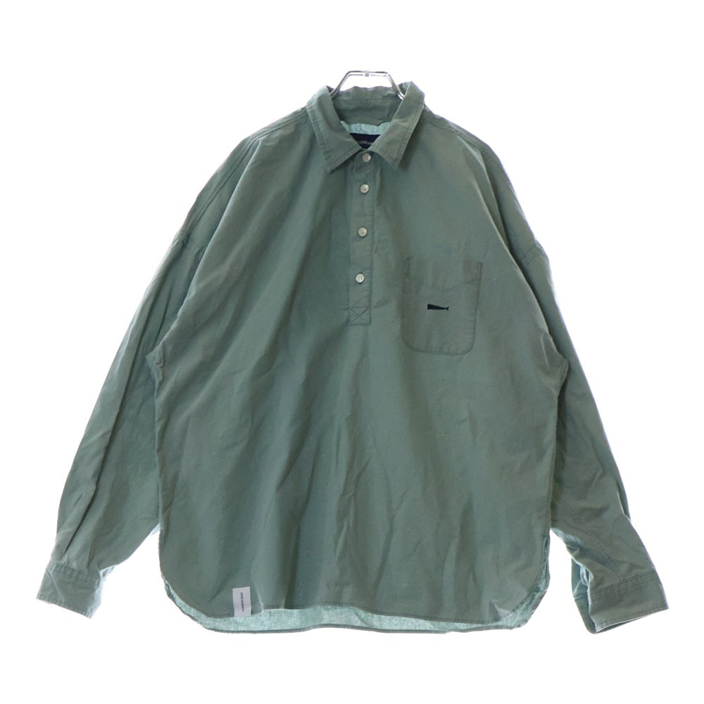 DESCENDANT(ディセンダント) KEYS LS SHIRT ピグメントダイ加工 長袖シャツ グリーン