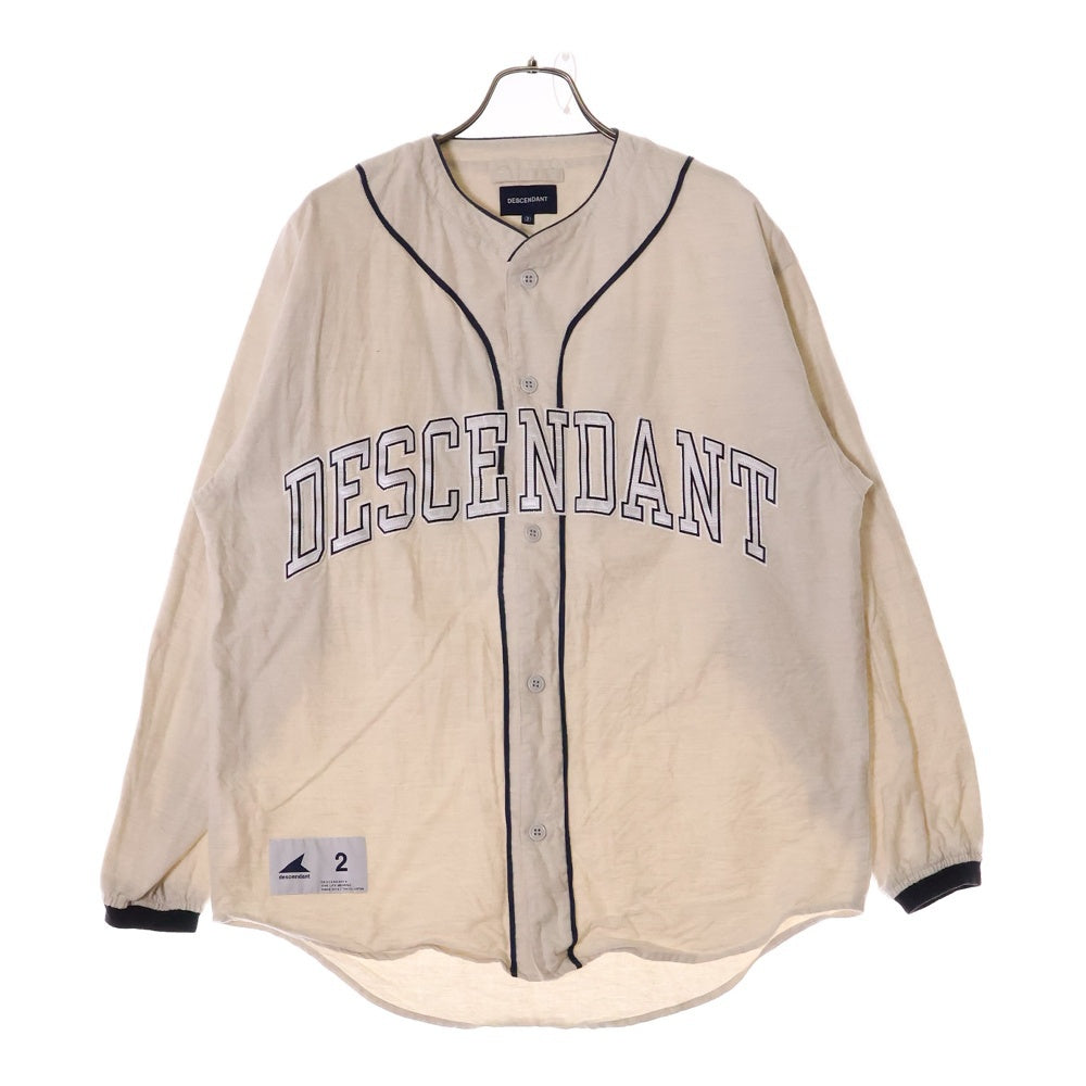 DESCENDANT(ディセンダント) BLEEK BASEBALL LS SHIRT ベースボール 長袖シャツ ベージュ/インディゴ