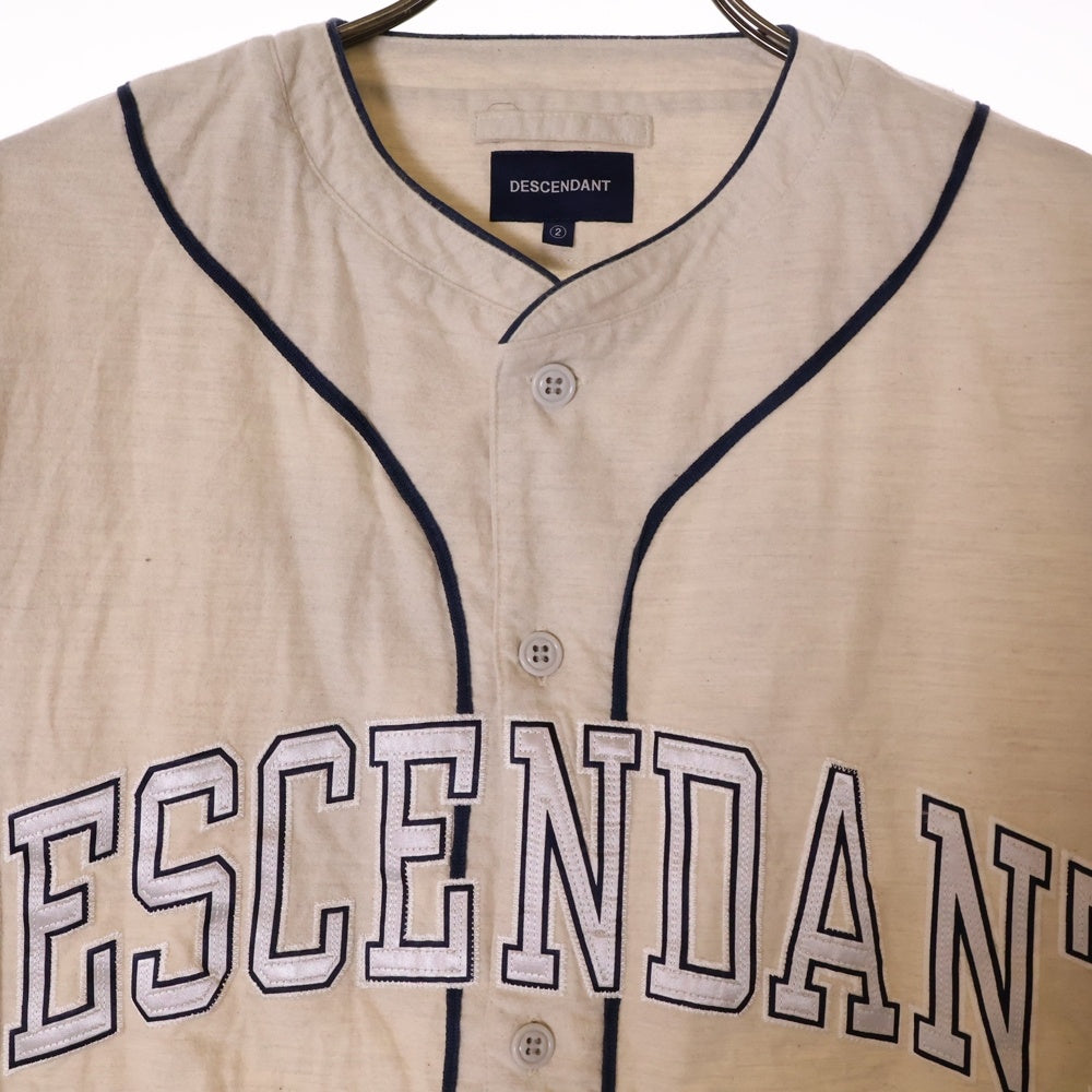 DESCENDANT(ディセンダント) BLEEK BASEBALL LS SHIRT ベースボール 長袖シャツ ベージュ/インディゴ