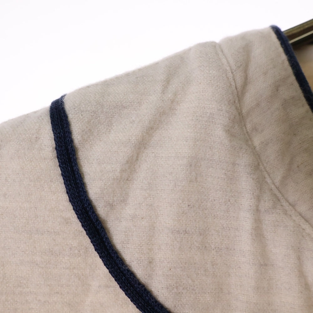 DESCENDANT(ディセンダント) BLEEK BASEBALL LS SHIRT ベースボール 長袖シャツ ベージュ/インディゴ