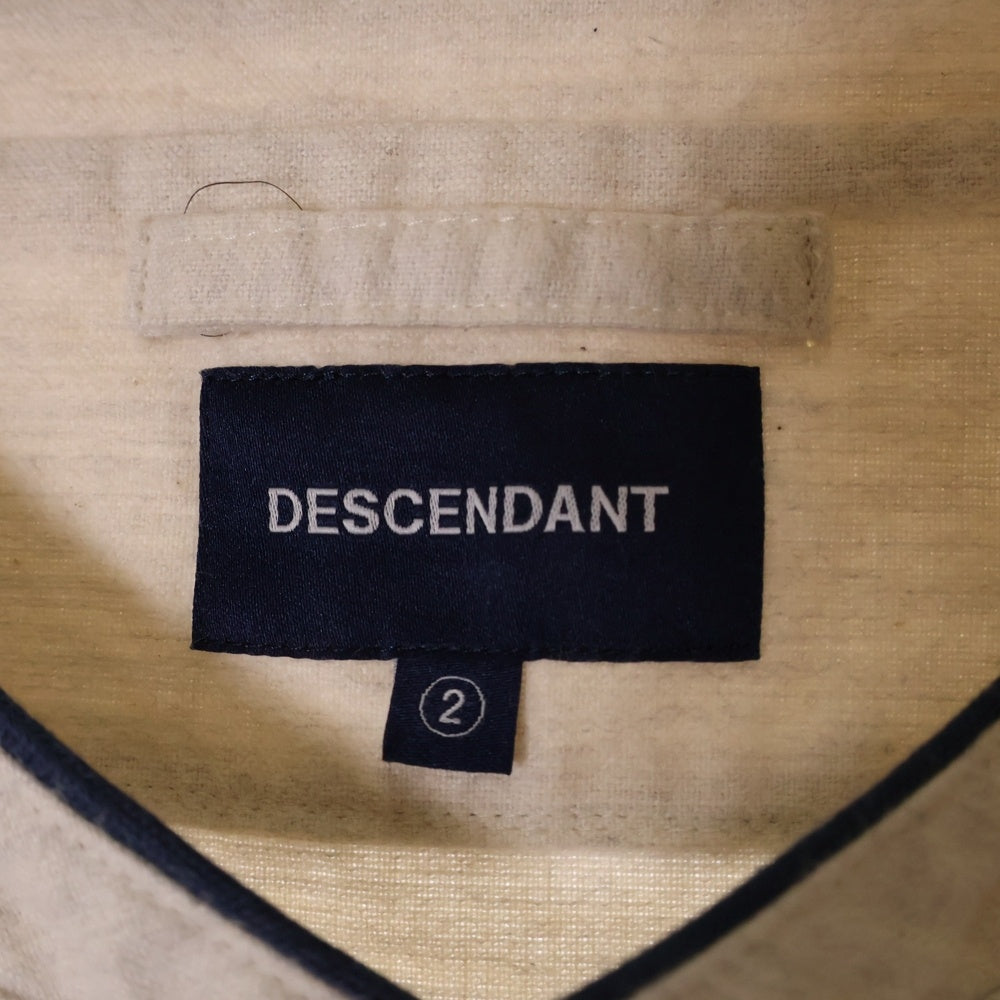 DESCENDANT(ディセンダント) BLEEK BASEBALL LS SHIRT ベースボール 長袖シャツ ベージュ/インディゴ