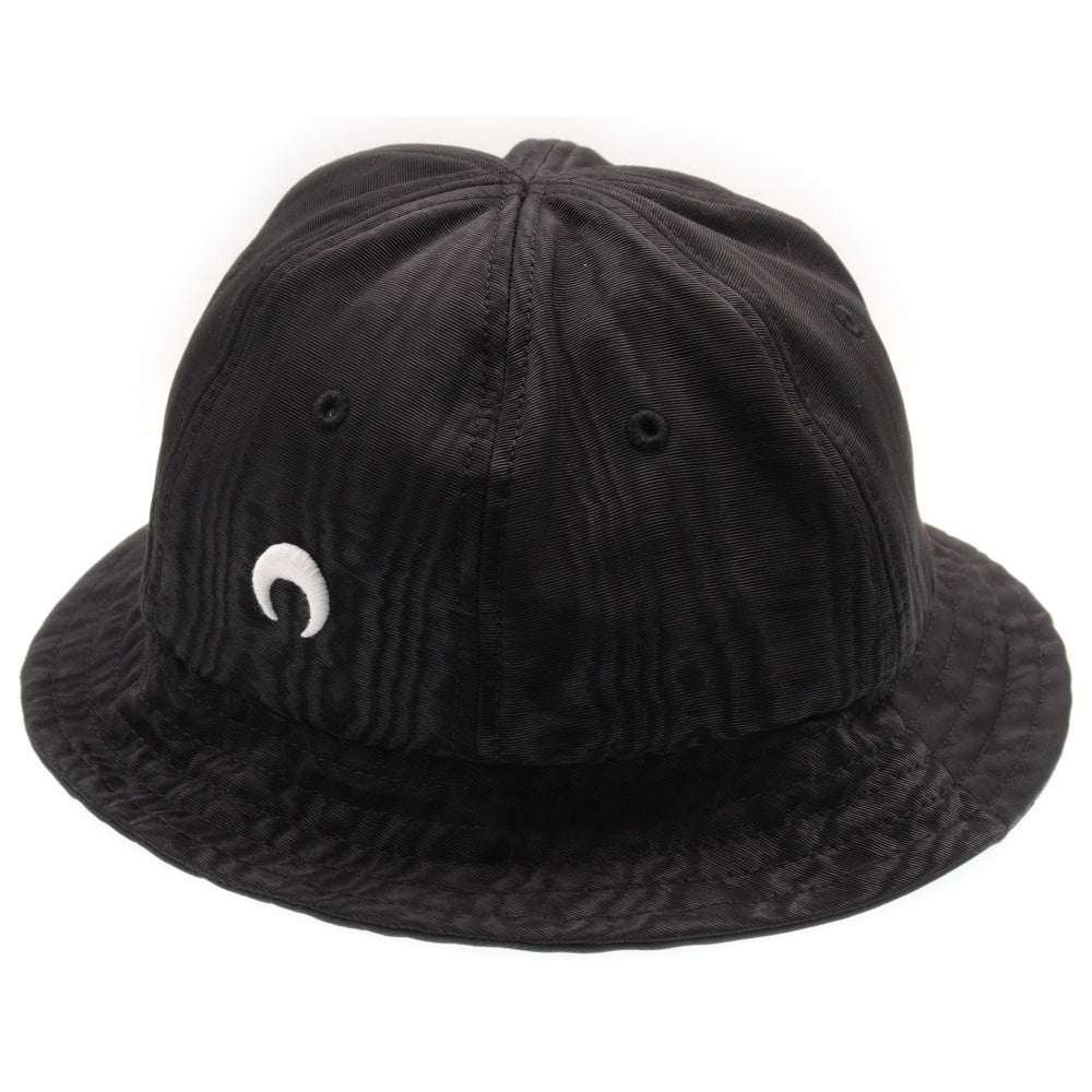 MARINE SERRE(マリーン セル) MOIRE BUCKET HAT ロゴ刺繍 バケットハット 帽子 ブラック