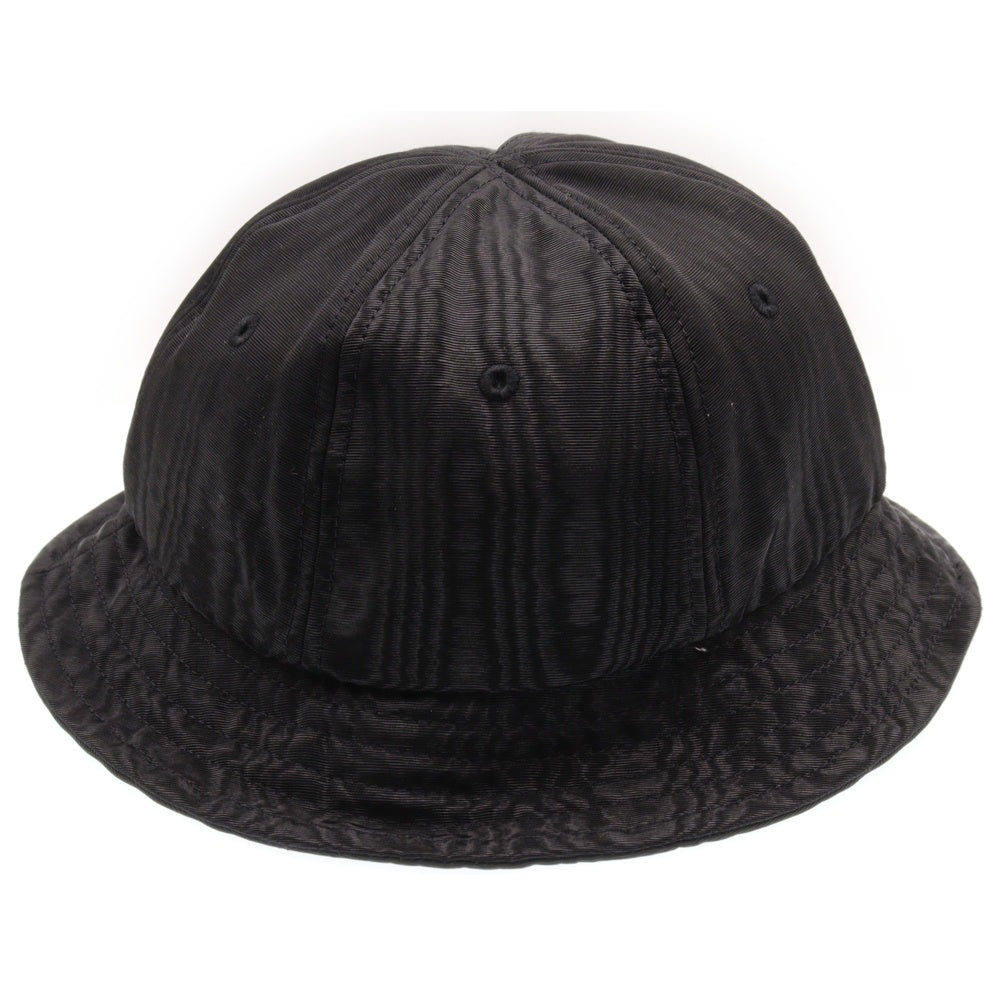 MARINE SERRE(マリーン セル) MOIRE BUCKET HAT ロゴ刺繍 バケットハット 帽子 ブラック