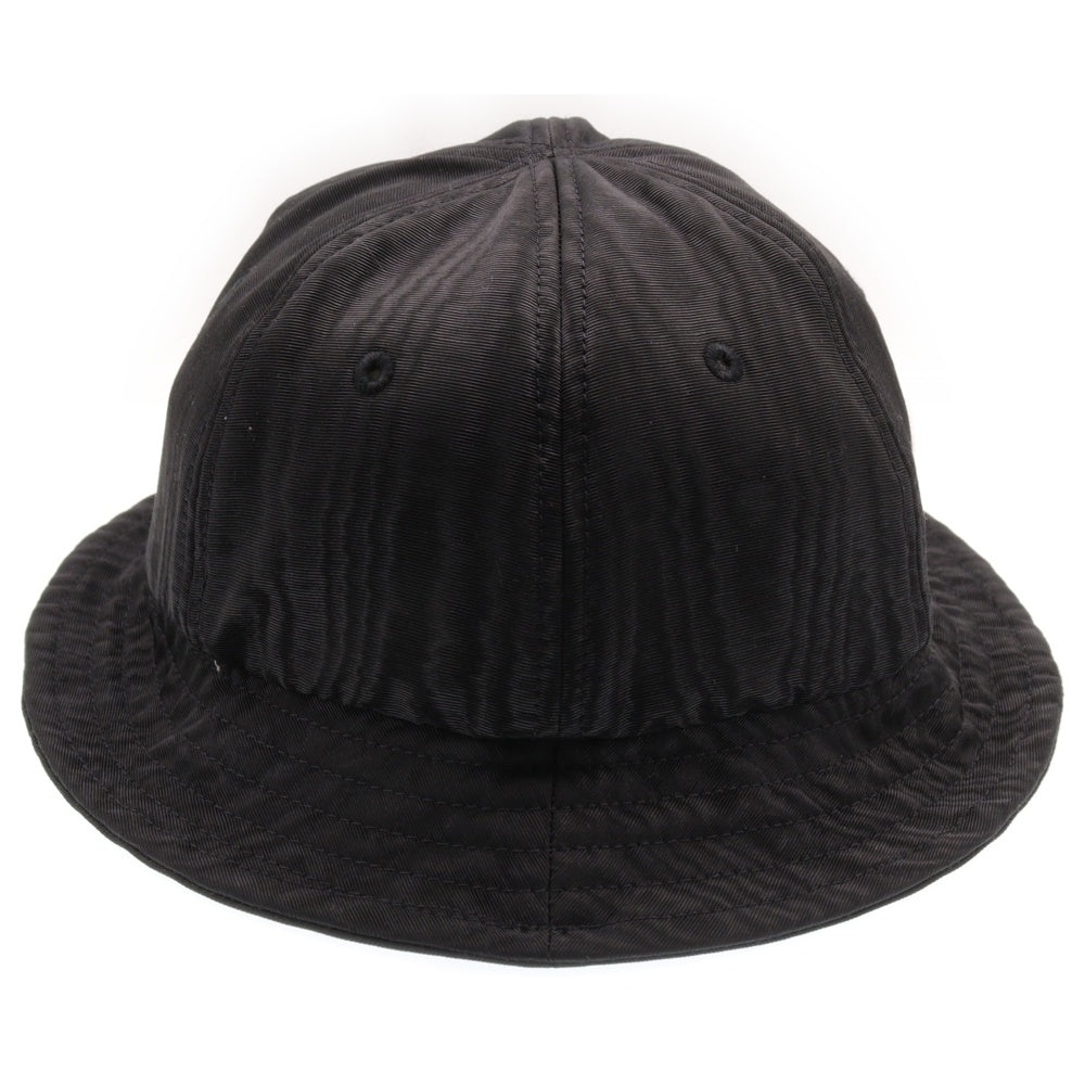MARINE SERRE(マリーン セル) MOIRE BUCKET HAT ロゴ刺繍 バケットハット 帽子 ブラック