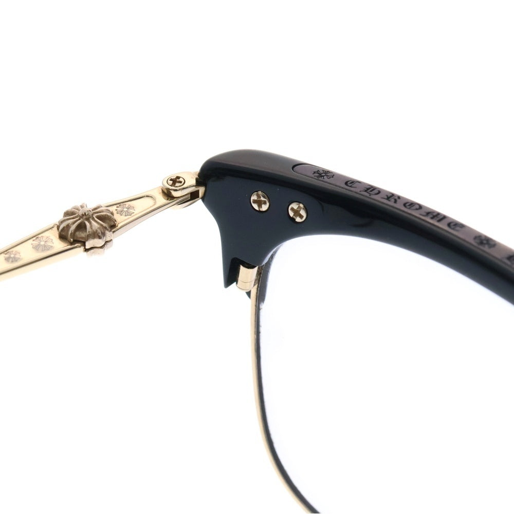 CHROME HEARTS(クロムハーツ) SLUNTRADICTION クロスボール スクエア 眼鏡 サングラス アイウェア ブラック/ゴールド