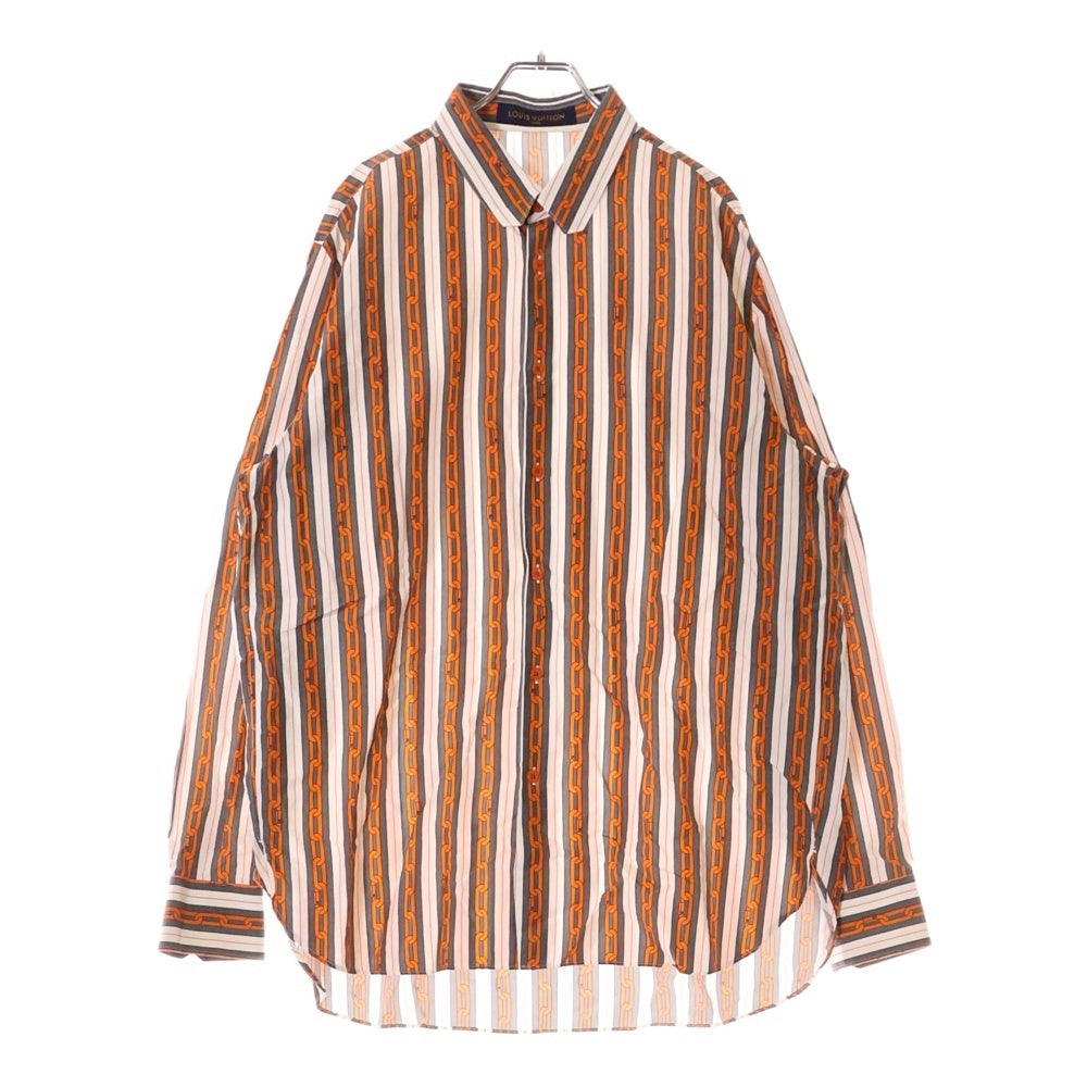 LOUIS VUITTON(ルイヴィトン) 19AW 総柄 チェーンデザイン シルク混 長袖シャツ マルチカラー RM192M NLJ HHS17W