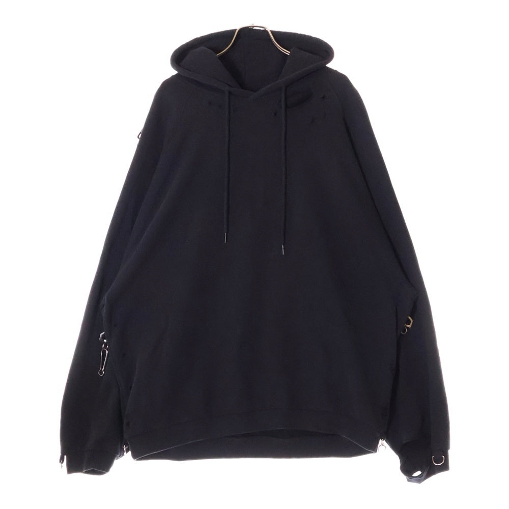 RAF SIMONS(ラフシモンズ) 23SS フィリップ・ヴァンデンベルク フーデッド バックプリント スウェットパーカー ブラック 231-184A 19004-0099
