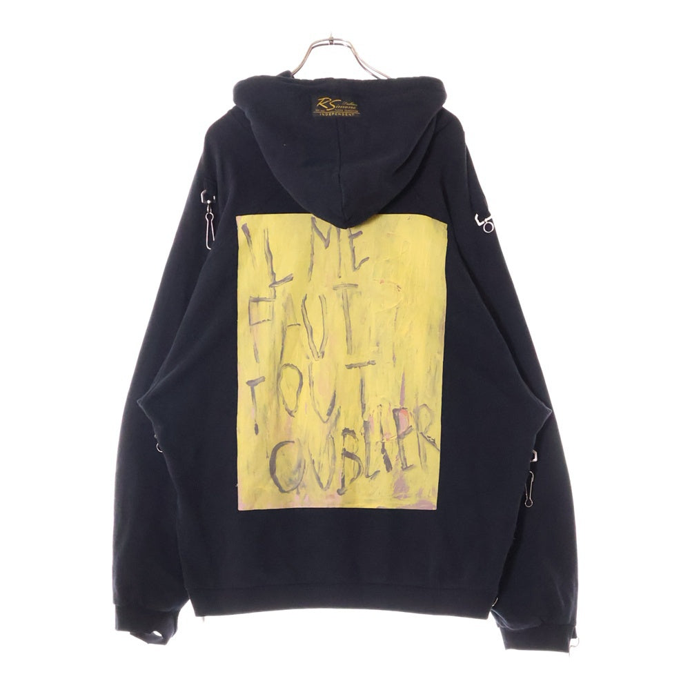 RAF SIMONS(ラフシモンズ) 23SS フィリップ・ヴァンデンベルク フーデッド バックプリント スウェットパーカー ブラック 231-184A 19004-0099