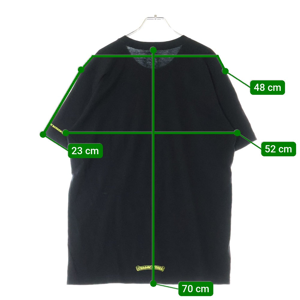 CHROME HEARTS(クロムハーツ) CH T-SHRT 1 ネックロゴプリント クルーネック半袖Tシャツカットソー ブラック/イエロー