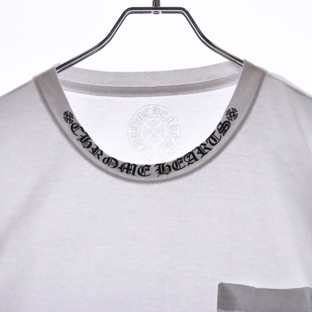 CHROME HEARTS(クロムハーツ) Neck Logo L/S Tee ネックロゴ プリント長袖Tシャツ カットソー ホワイト