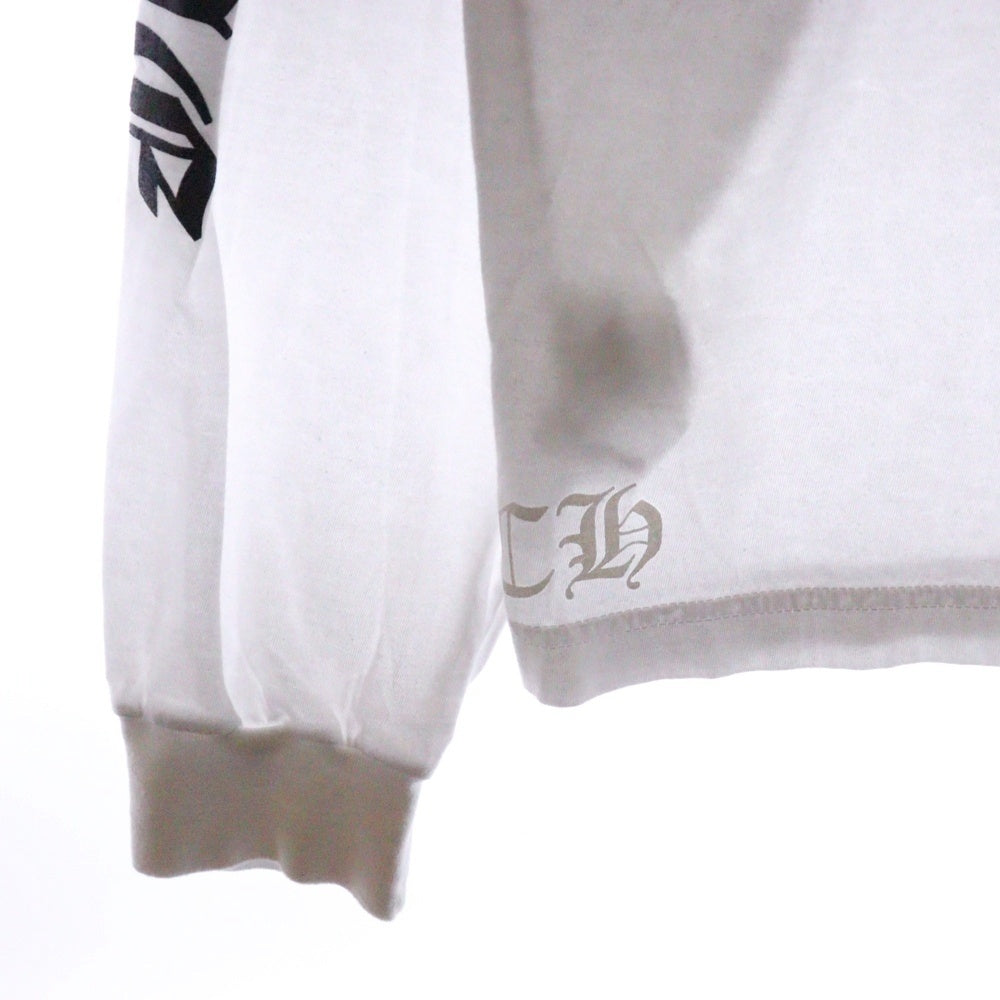 CHROME HEARTS(クロムハーツ) Neck Logo L/S Tee ネックロゴ プリント長袖Tシャツ カットソー ホワイト