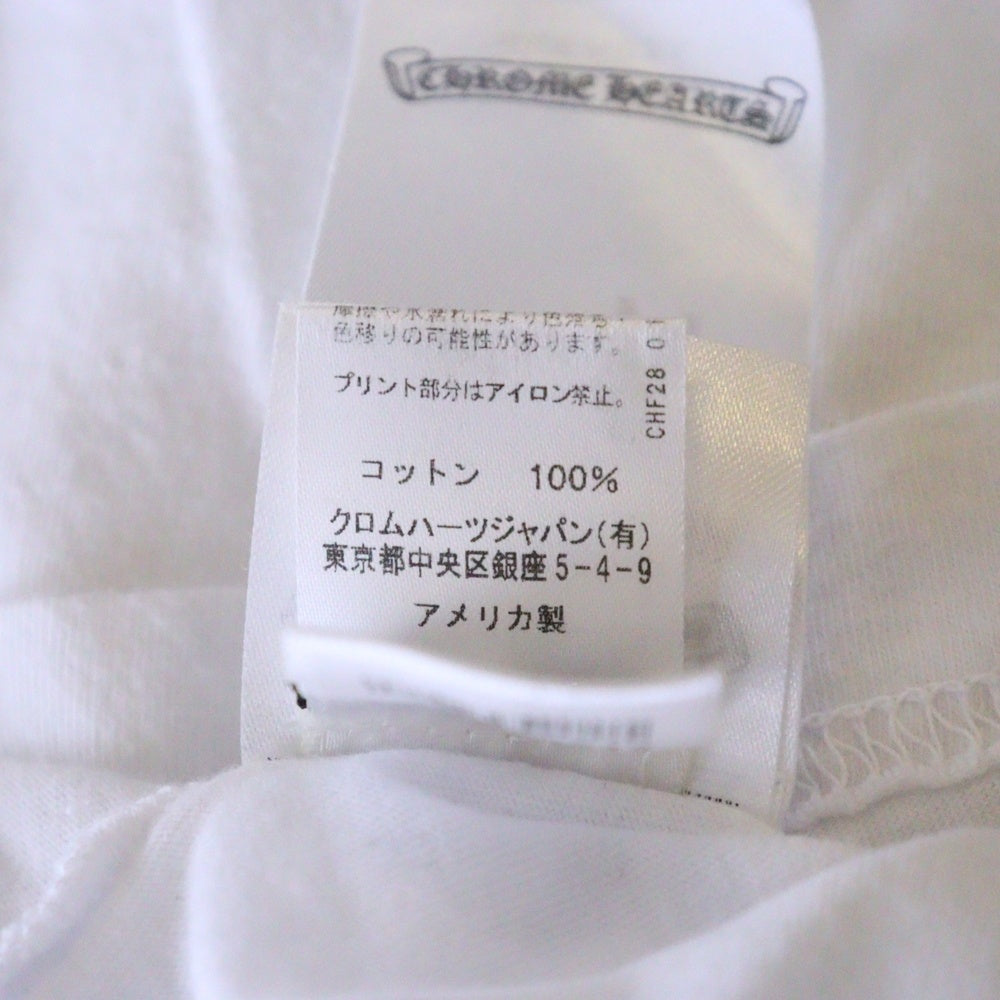 CHROME HEARTS(クロムハーツ) Neck Logo L/S Tee ネックロゴ プリント長袖Tシャツ カットソー ホワイト