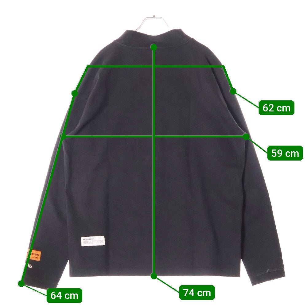 HERON PRESTON(ヘロンプレストン) モックネックTシャツ 長袖 ロンT ネックロゴ ブラック
