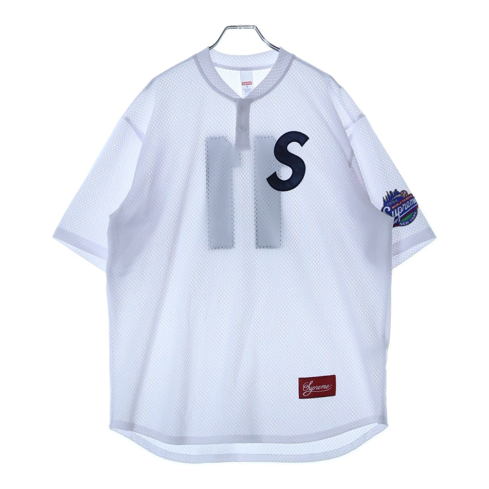 SUPREME(シュプリーム) 25SS S Logo Baseball Henleyメッシュ Sロゴ ベースボール ヘンリー ネック Tシャツ カットソー ホワイト