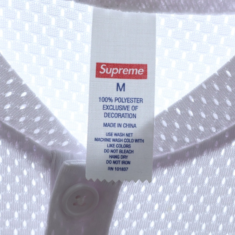 SUPREME(シュプリーム) 25SS S Logo Baseball Henleyメッシュ Sロゴ ベースボール ヘンリー ネック Tシャツ カットソー ホワイト