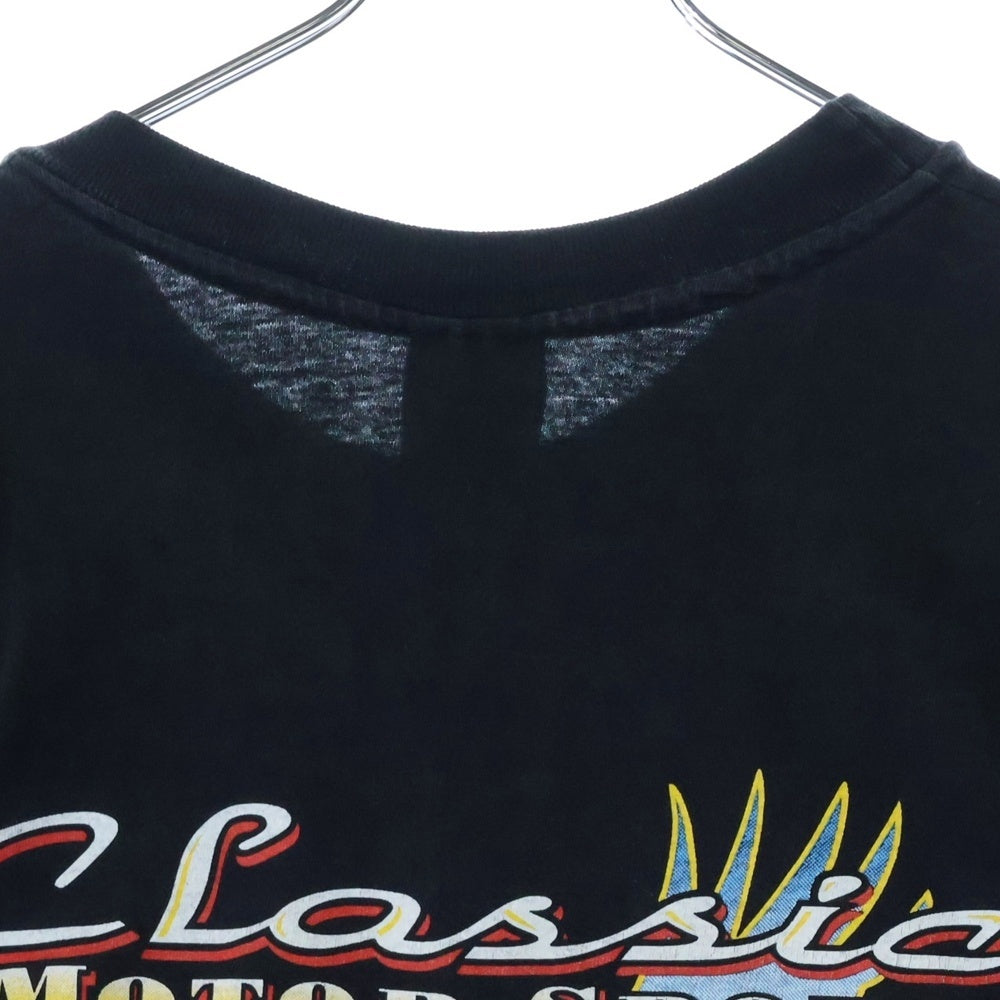 HARLEY DAVIDSON(ハーレーダビッドソン) 90S USA製 ファイアーイーグルプリント ロングスリーブカットソー 長袖Tシャツ ブラック/レッド