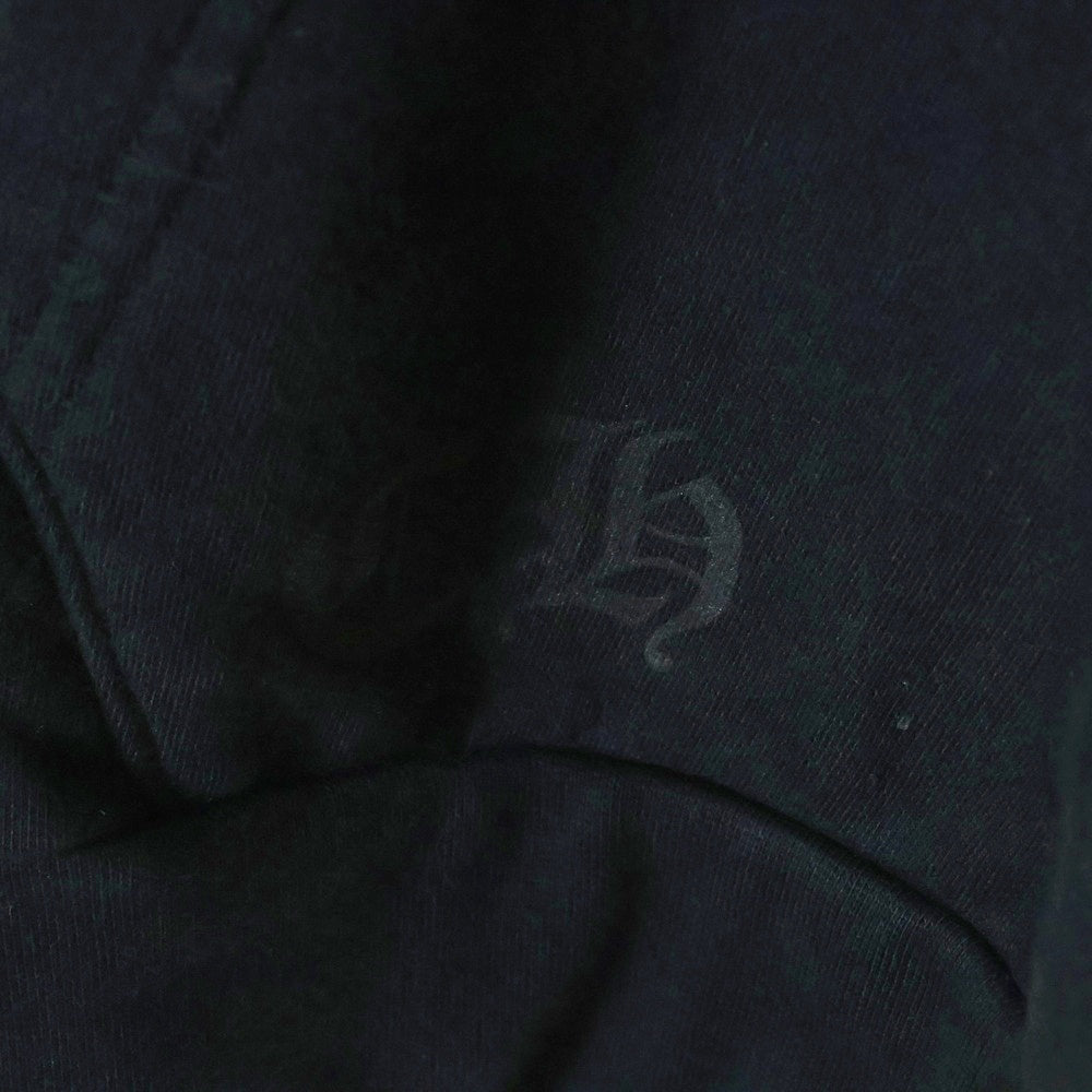 CHROME HEARTS(クロムハーツ) SWTSHRT PLVR プルオーバーパーカー 袖フローラルホースシュープリント スウェットプルオーバーパーカー ブラック/シルバー