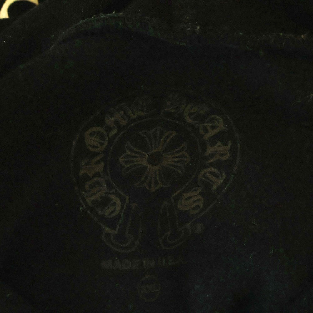 CHROME HEARTS(クロムハーツ) SWTSHRT PLVR プルオーバーパーカー 袖フローラルホースシュープリント スウェットプルオーバーパーカー ブラック/シルバー