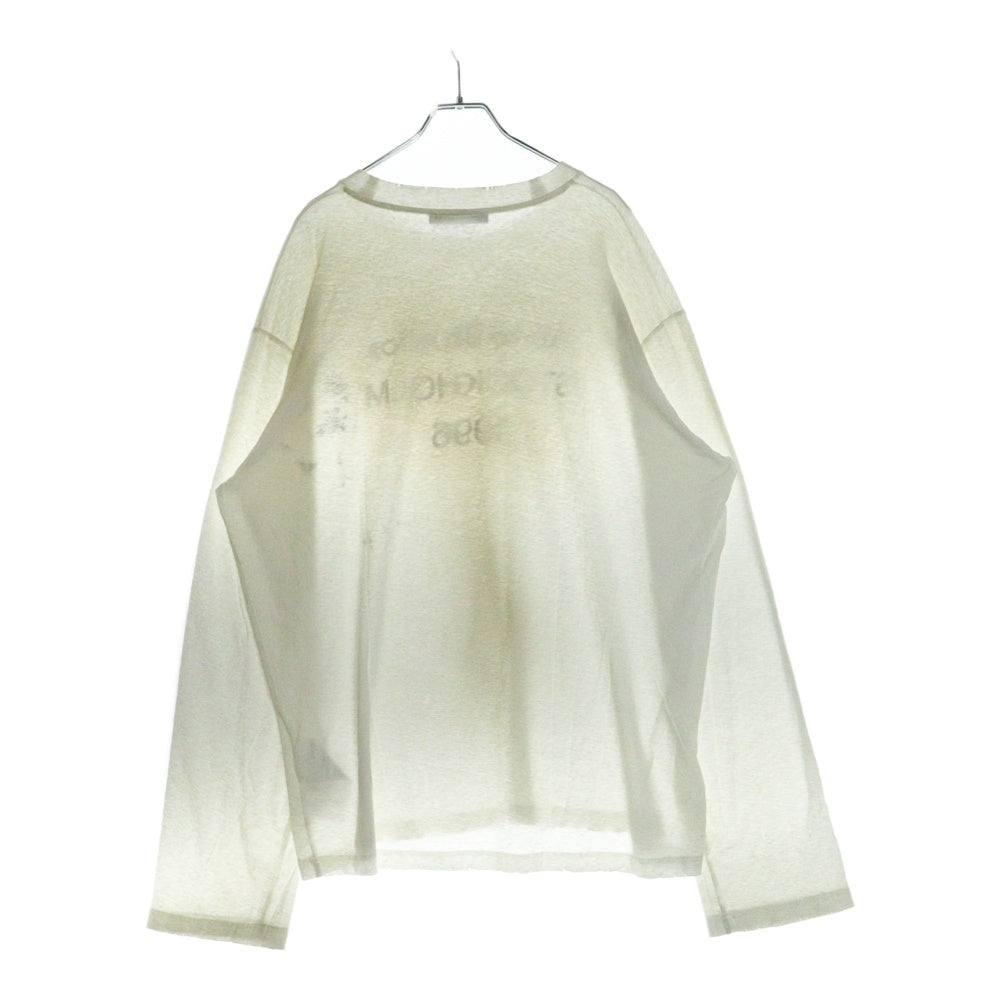 Acne Studios(アクネ ストゥディオズ) プリントロゴ ダメージ クルーネック 長袖Tシャツカットソー ホワイト FN-UX-TSHI000016