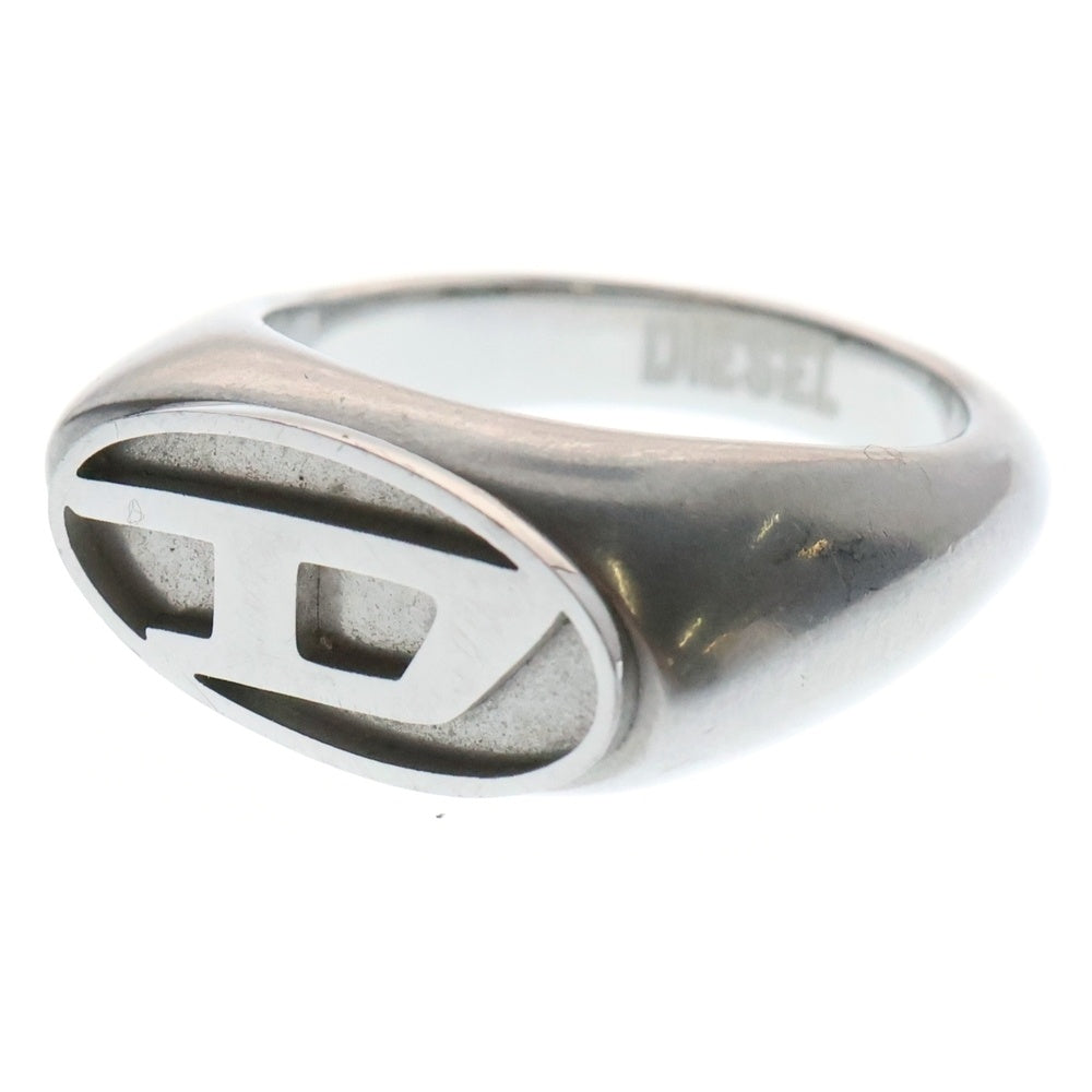 DIESEL(ディーゼル) Stainless Steel Logo Signet Ring ステンレススチール ロゴ シグネットリング シルバー DX14750