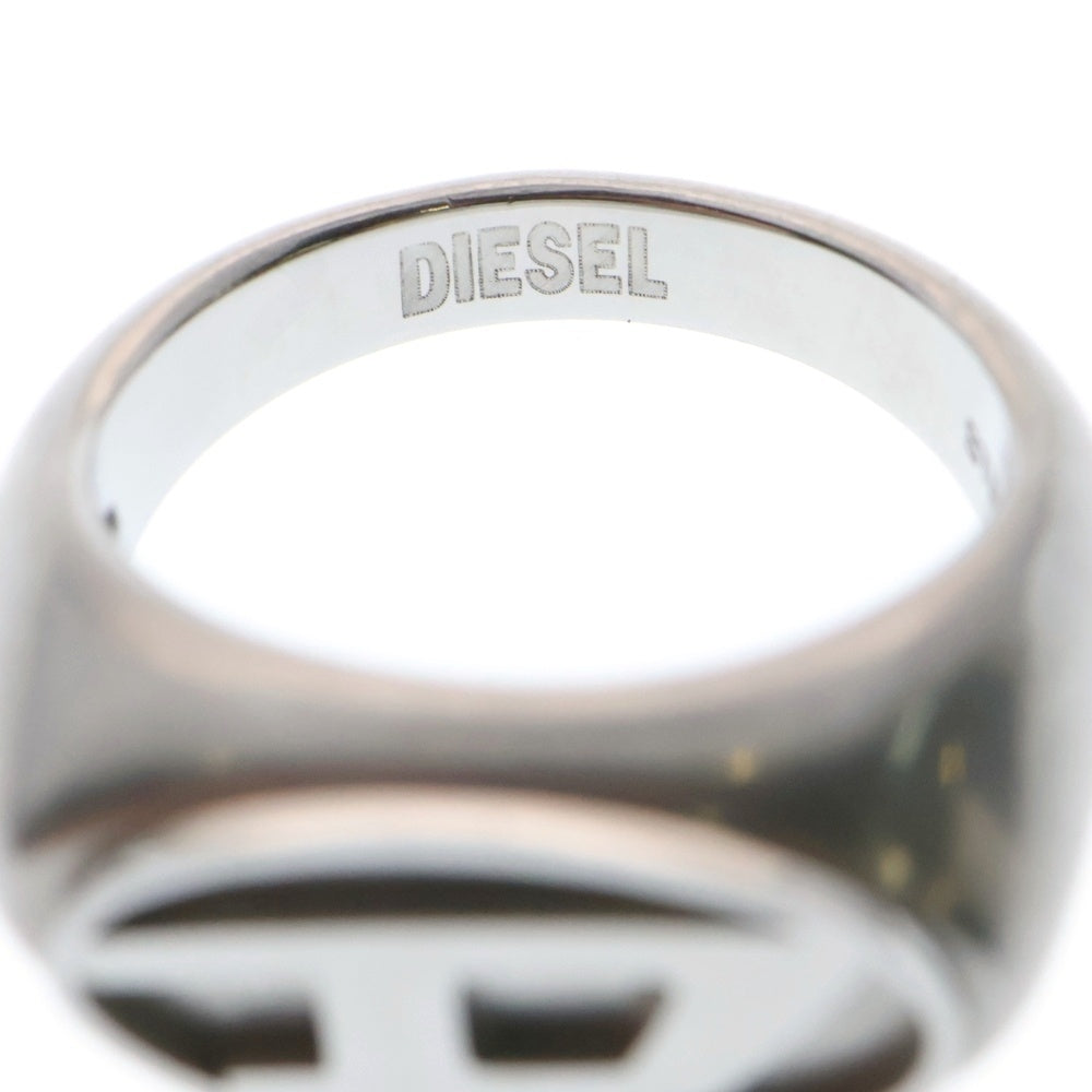 DIESEL(ディーゼル) Stainless Steel Logo Signet Ring ステンレススチール ロゴ シグネットリング シルバー DX14750