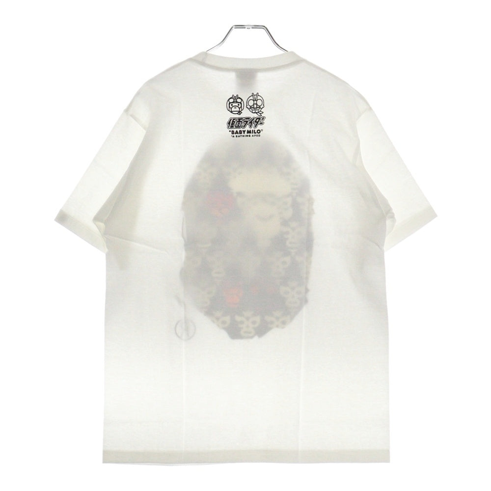 A BATHING APE(アベイシングエイプ) ×仮面ライダー ショッカー プリント半袖Tシャツ カットソー ホワイト 2c73110909