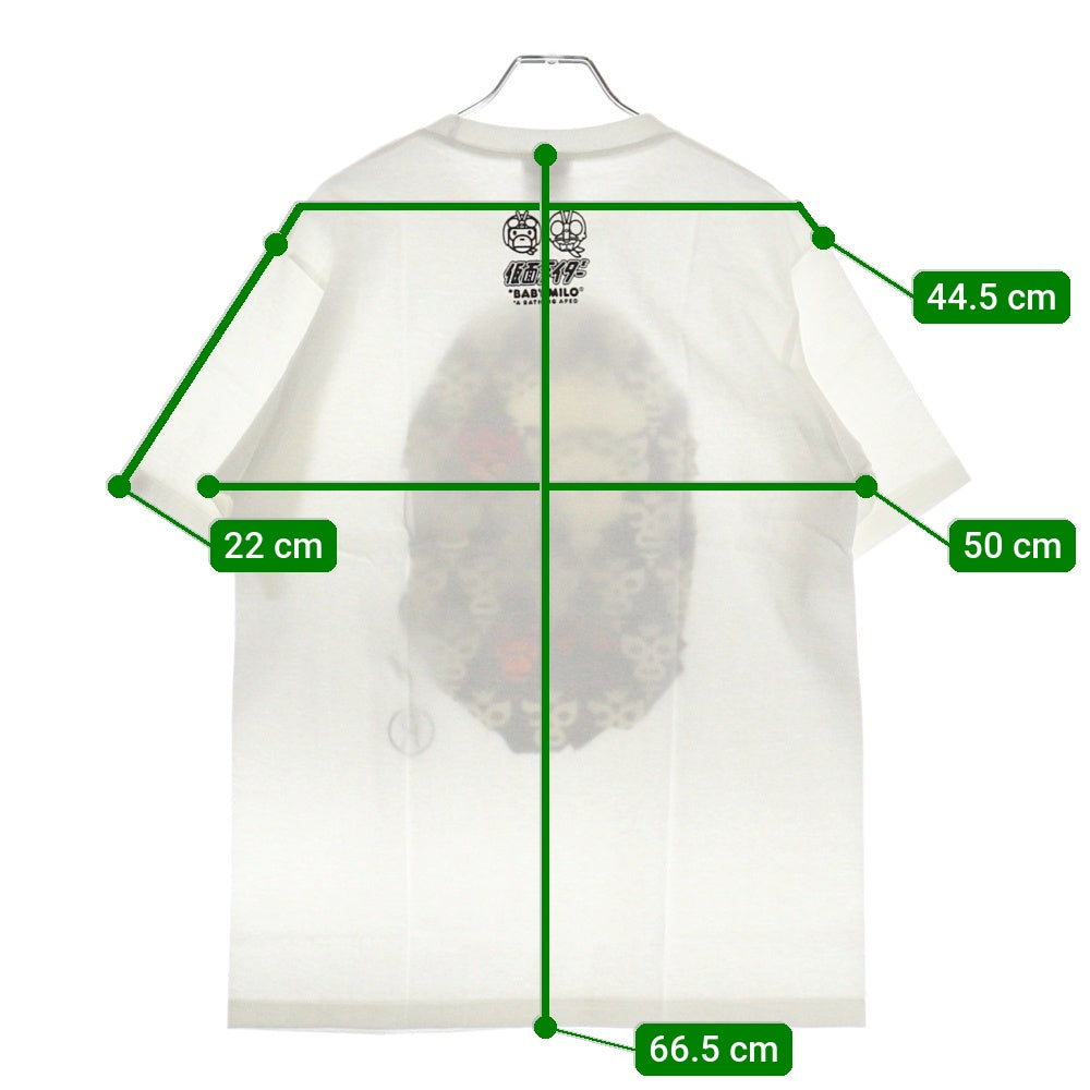 A BATHING APE(アベイシングエイプ) ×仮面ライダー ショッカー プリント半袖Tシャツ カットソー ホワイト 2c73110909