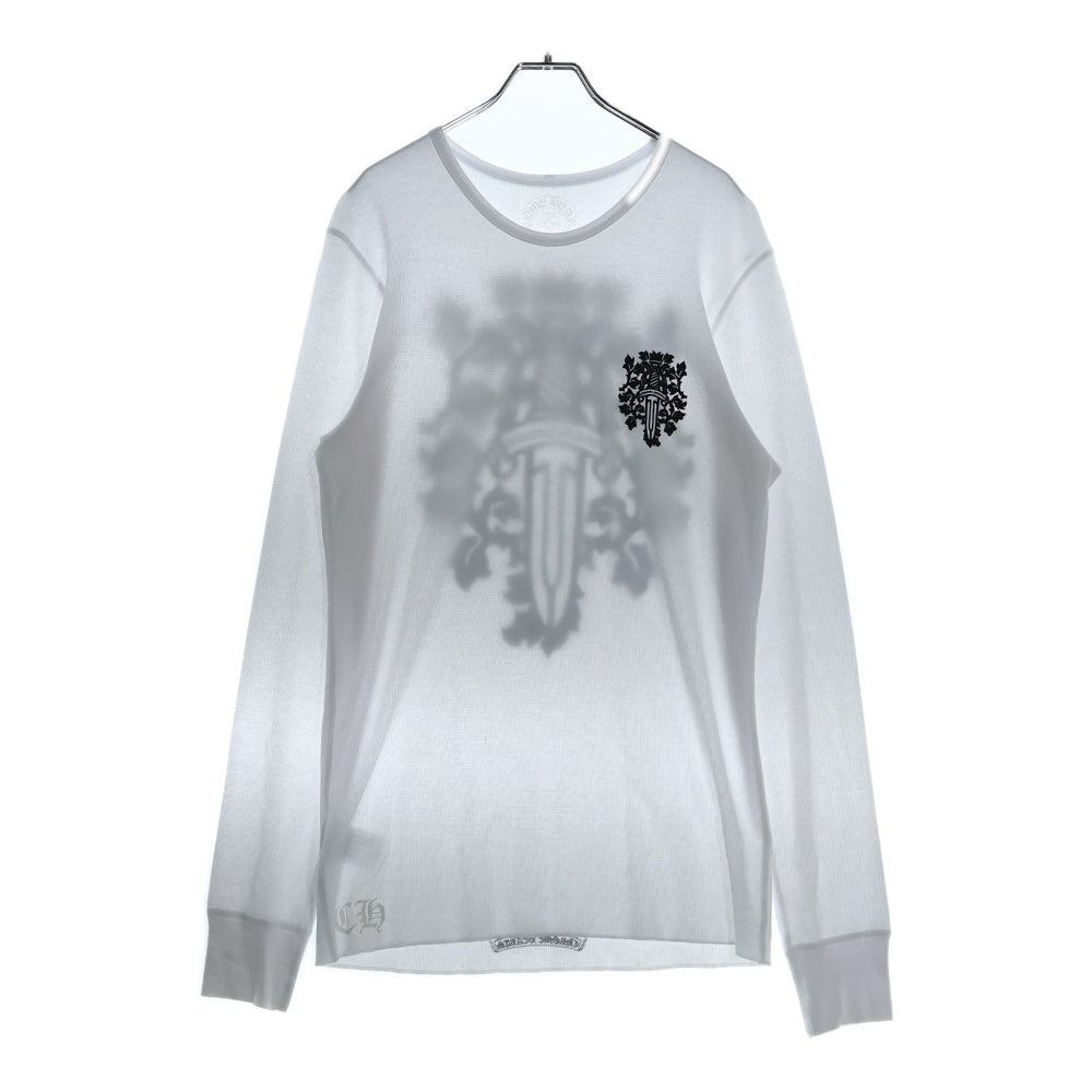 CHROME HEARTS(クロムハーツ) THERMAL L/S VINE DAGGER ヴァインダガー バックプリント サーマル 長袖Tシャツ カットソー ホワイト