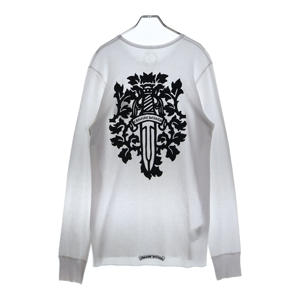 CHROME HEARTS(クロムハーツ) THERMAL L/S VINE DAGGER ヴァインダガー バックプリント サーマル 長袖Tシャツ カットソー ホワイト
