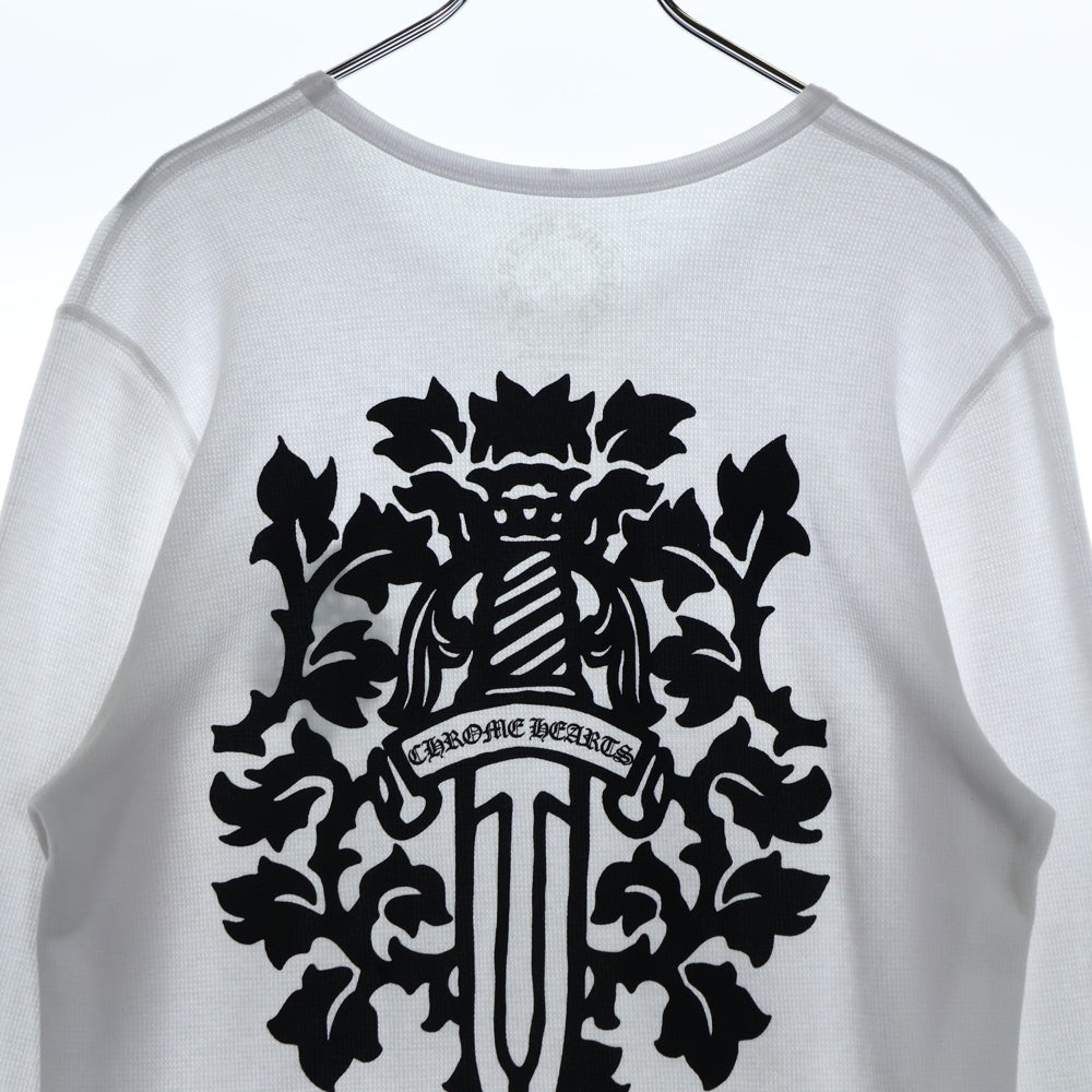 CHROME HEARTS(クロムハーツ) THERMAL L/S VINE DAGGER ヴァインダガー バックプリント サーマル 長袖Tシャツ カットソー ホワイト