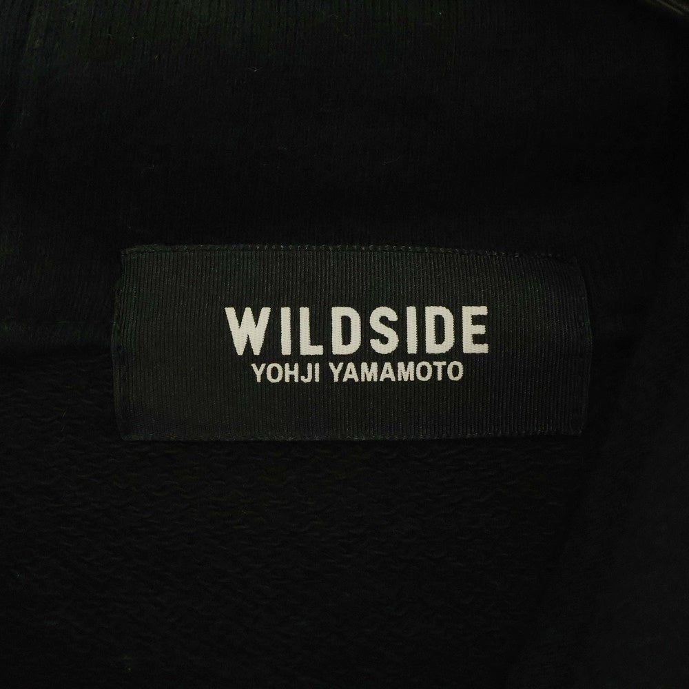 WILDSIDE YOHJI YAMAMOTO(ワイルドサイド ヨウジ ヤマモト) Embroidery Dahlia Zip Hoodie フロント刺繍 ジップアップパーカー フーディー ブラック WS-T79-006