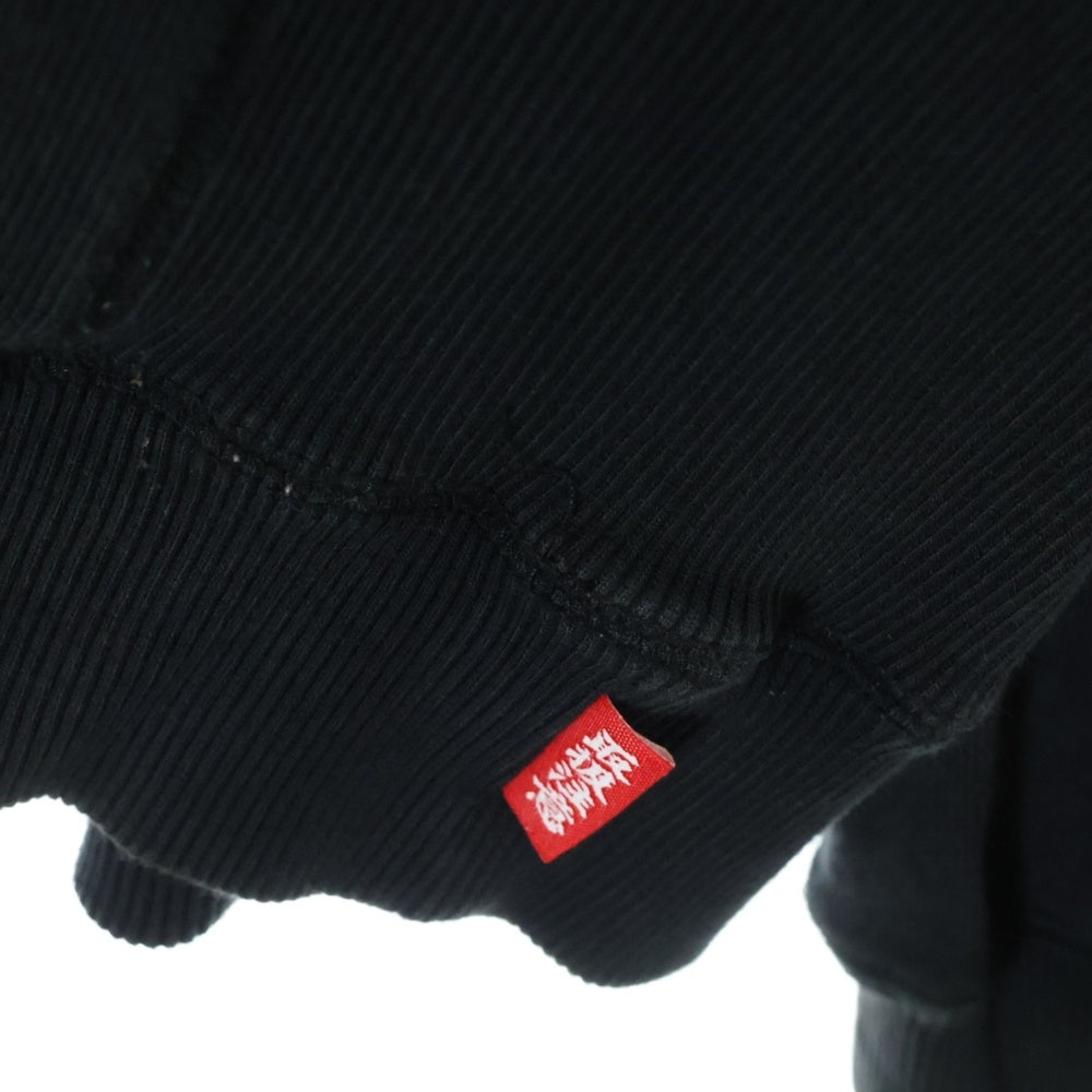 THE BLACK EYE PATCH(ブラックアイパッチ) 23SS LABEL PACK HOODIE フード取扱注意ロゴ プルオーバーパーカー フーディー ブラック