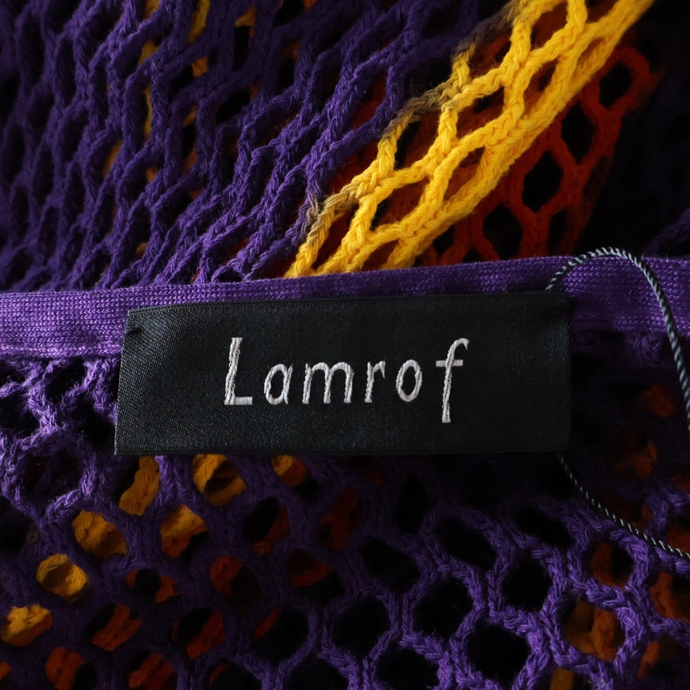 Lamrof(ラムロフ) AMI ART CARDIGAN アミアート メッシュカーディガン パープル/オレンジ LM-24SS-CT02